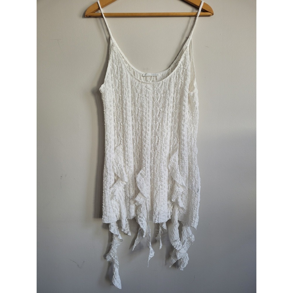 NWOT Fairy Whimsy Zara Ivory Lace And Fringe Women‎ Top Size L